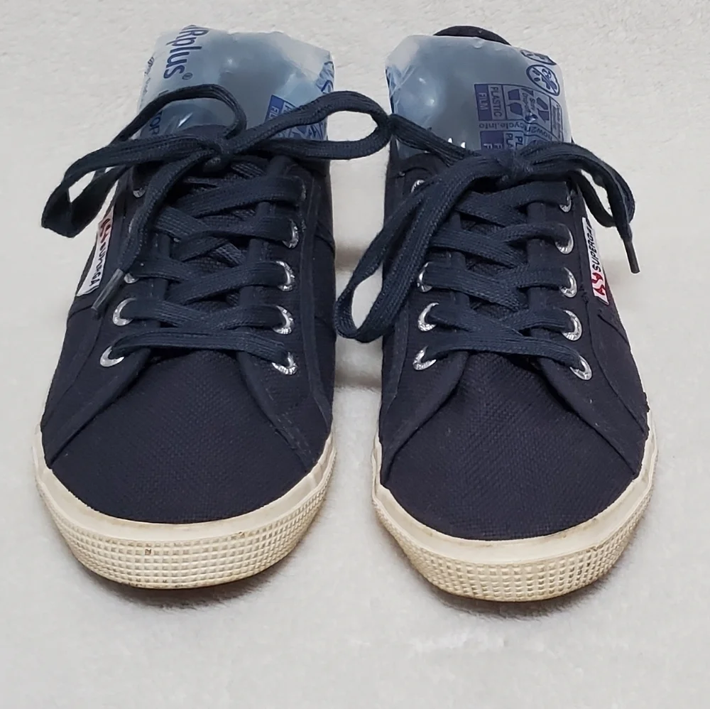 Superga Navy Blue Canvas Classic Lace-up Low Top Sneakers 7.5